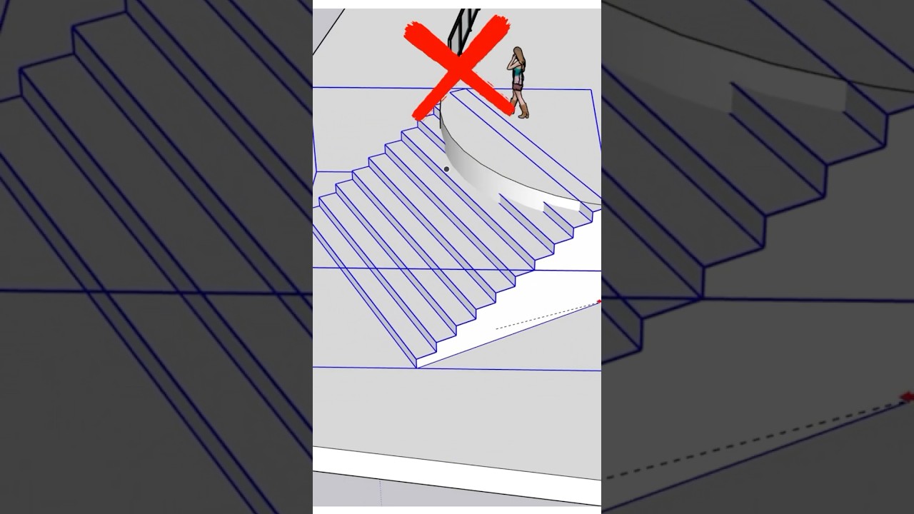 Simple Way to Model Corner Staircases in SketchUp