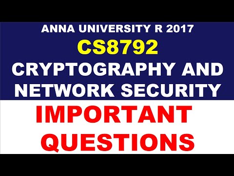CS8792 Cryptography and network security important questions | Manojkumar C
