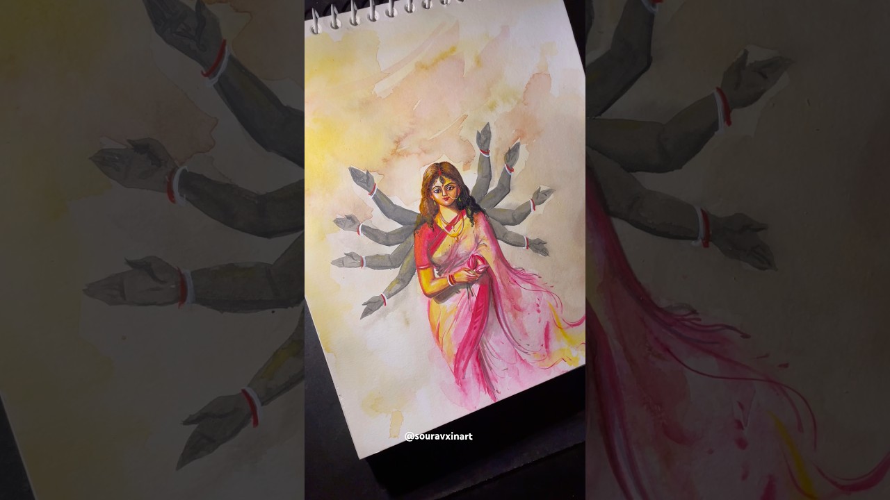 Beautiful maa Durga drawing ✍🏻 #durga #maadurga #durgapuja #art #drawing #bengali #artwork ￼￼
