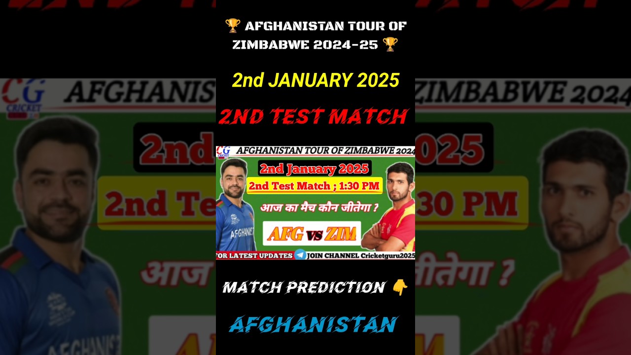 Afghanistan vs Zimbabwe 2nd Test Match – January 2, 2025 🏏 | Exciting Action & Highlights