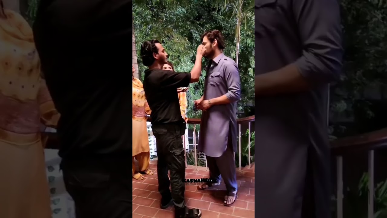 Kinza Hashmi and Zahid Ahmed Filming 'Mere Ban Jao'