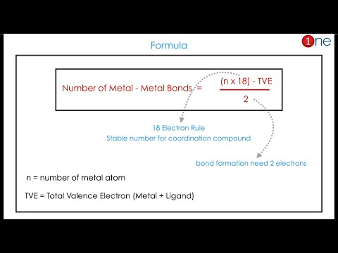 How to Count Metal-Metal Bonds ? 🧪😊👍 | 18 Electron Rule Formula & Bond Order | One Minute Chemistry
