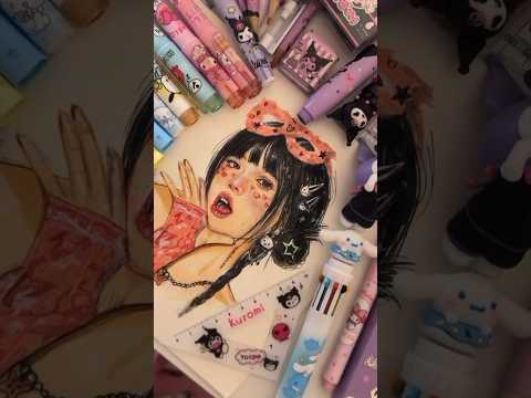 DRAWING ONLY WITH SANRIO ART SUPPLIES!? 🎀✨