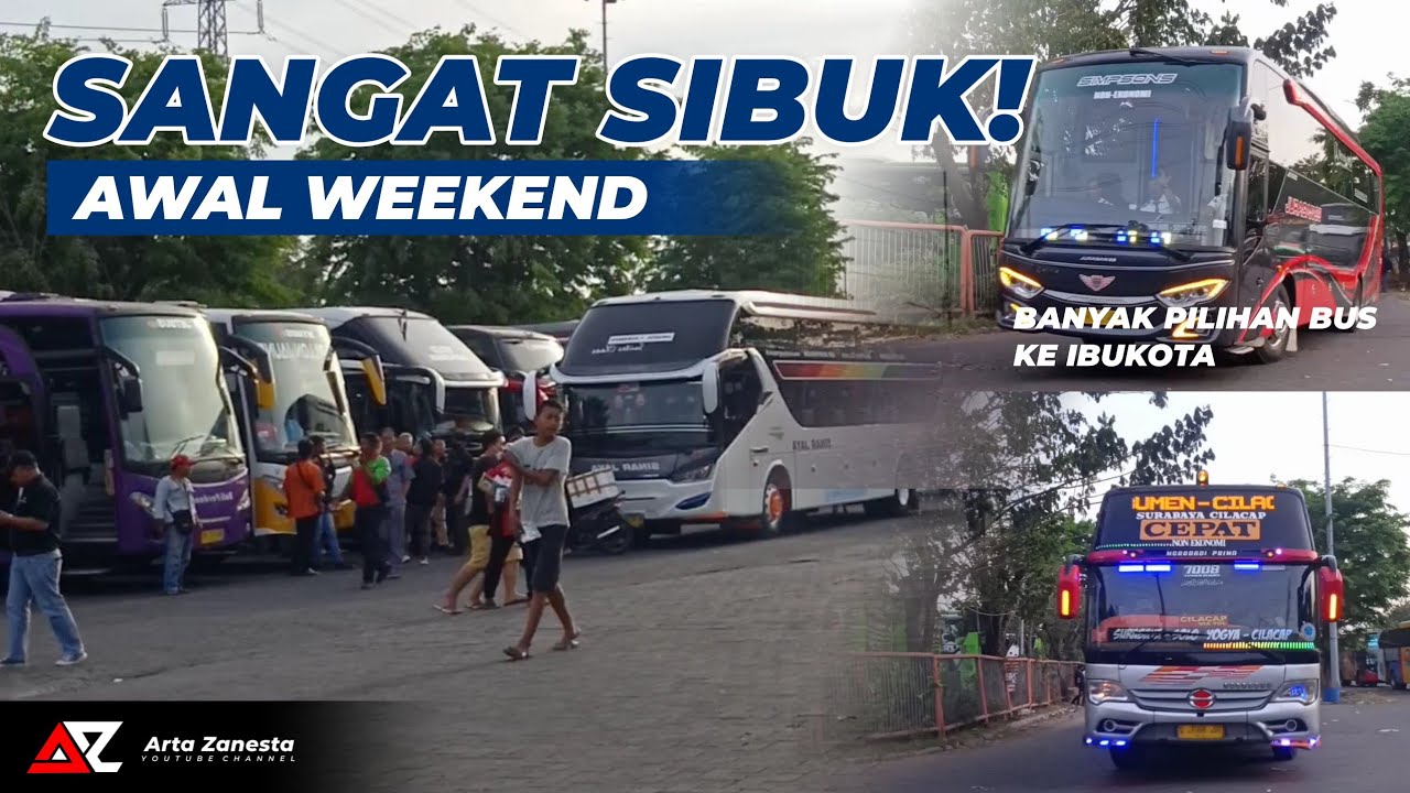 Bus Malam Berangkat! | Terminal Purabaya Ramai Jum'at Sore 🚍