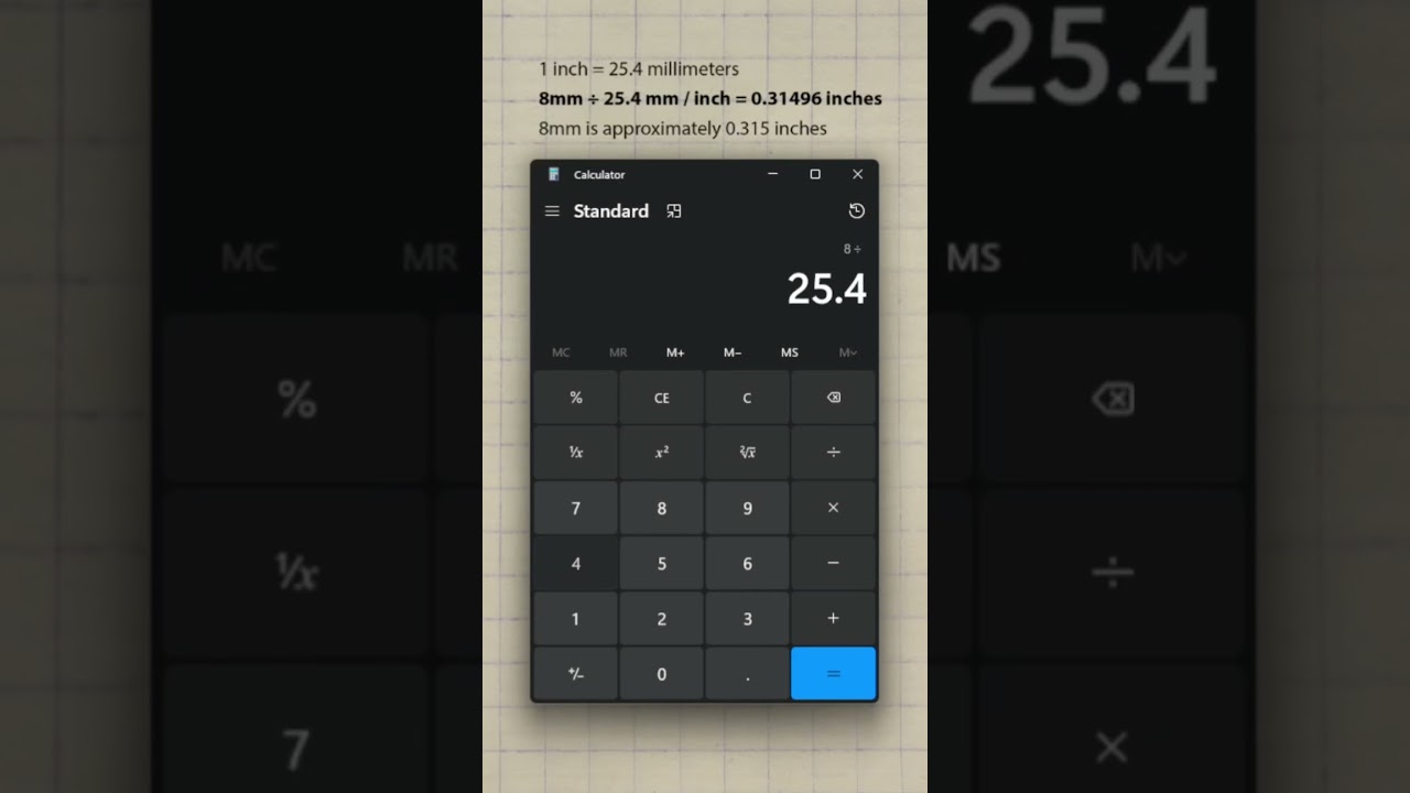 How to convert millimeters into inches