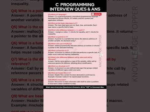 C Programming Interview Questions and Answers