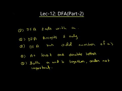Lec-12: DFA (Part-2) | What is DFA in TOA with examples in hindi/urdu | DFA in TOC | Finite Automata