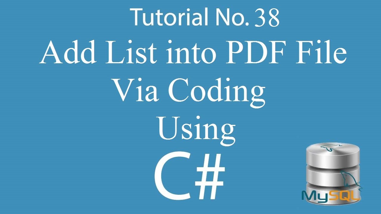C# 38: Add List to PDF File Easily 📄