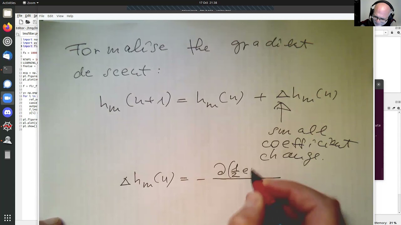 Adaptive FIR LMS Filters: Deriving the Learning Rule