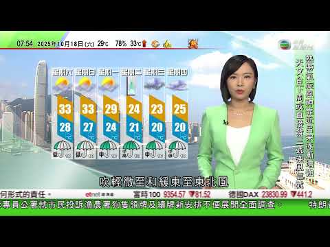 〖TVB主播:王倩荷💓Charmaine 梁思齊💓Terrie〗【香港早晨🇭🇰天氣報告🌞GoodMorning HongKong's Weather】《🥰明艷照人💓頂唔順💕》2025年10月18日