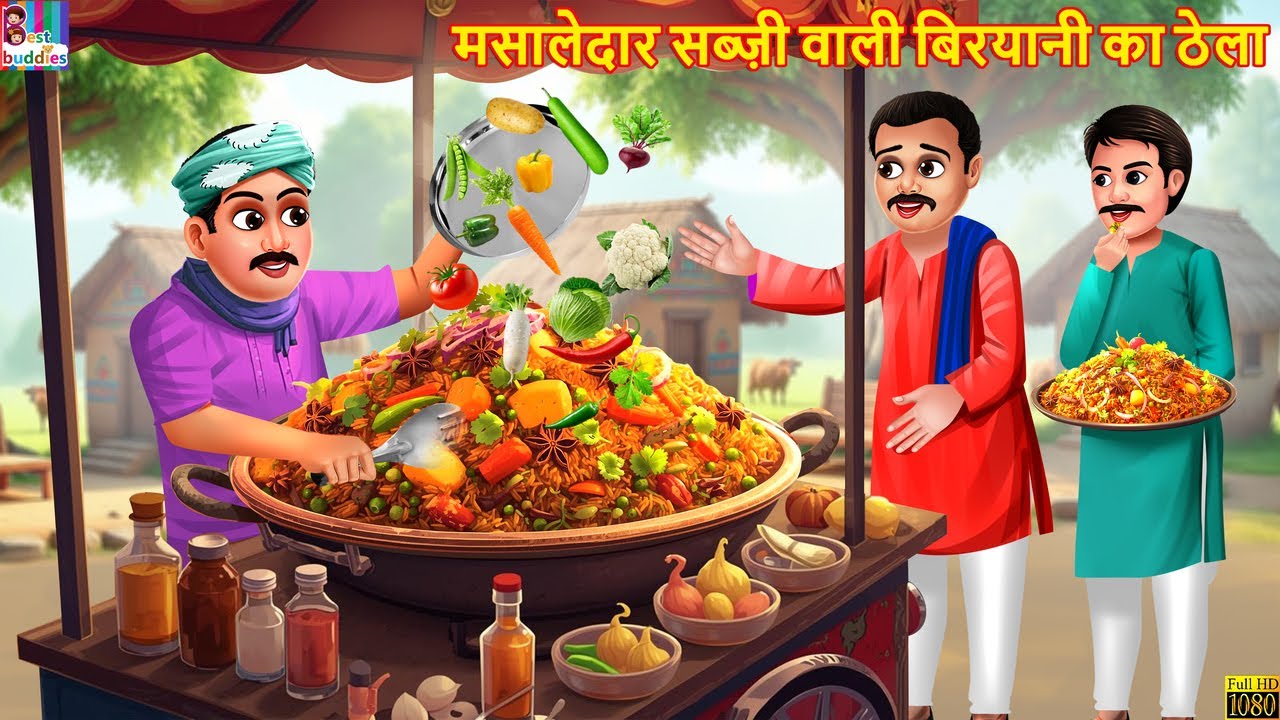 मसालेदार सब्ज़ी बिरयानी का ठेला 🍛