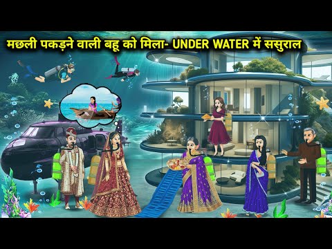"गरीब बहू को मिला - अंडरवाटर ससुराल" ||Cartoon Videos|| fishing daughter in law found underwa