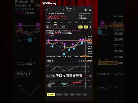 【技術面選股直擊👊】玉山金多頭續漲！回買型K棒突破前高壓力｜2025/6/6#玉山金2884 #回買K棒 #續漲型態 #K線解析 #技術面選股王 #林穎 #朱家泓