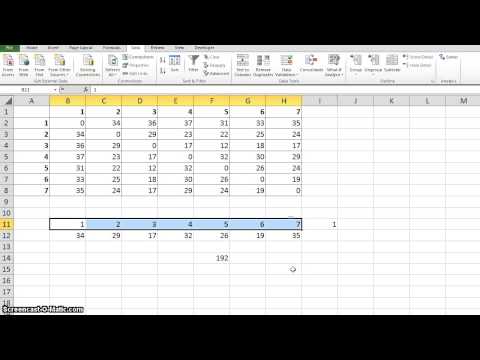 Solving Travelling Salesman Problem(TSP) using Excel Solver