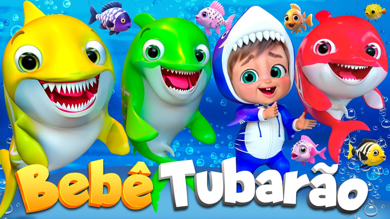 Dez TubarĂ”ezinhosđŠ | Vamos Contar de 1 a 10 | Baby Rambo DiversĂŁo em PortuguĂȘs - CançÔes Infantis