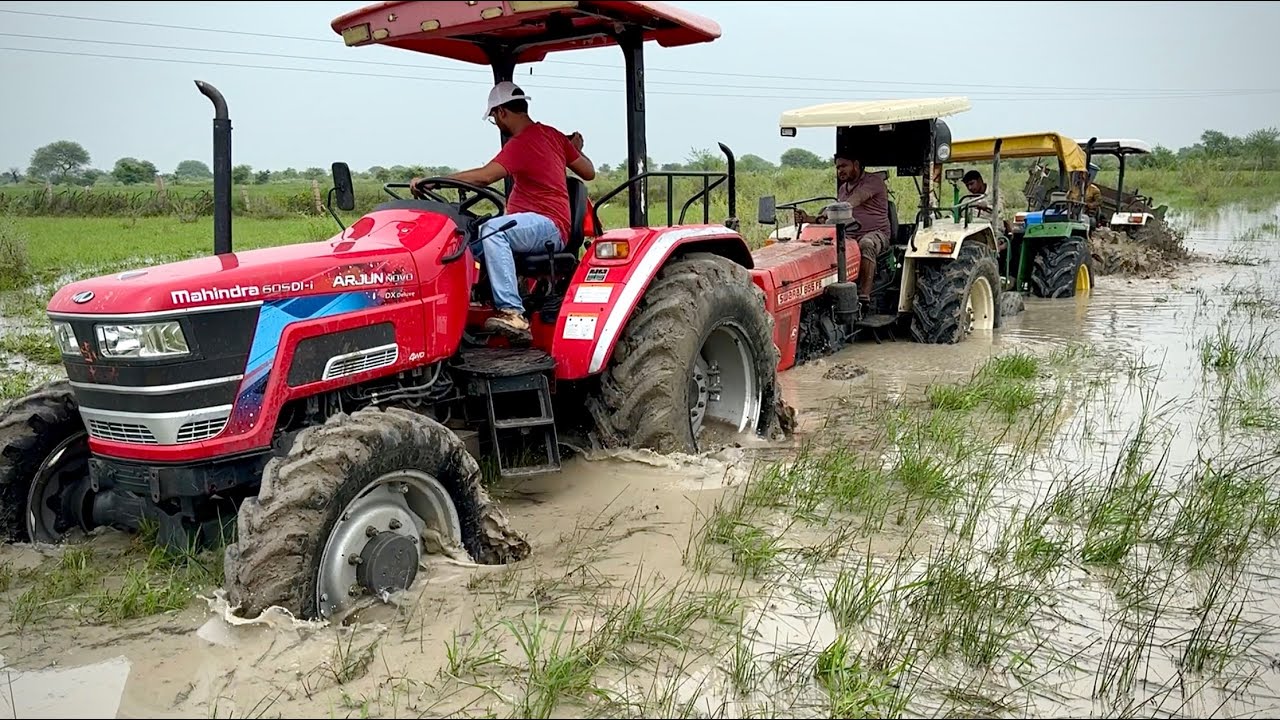 3 Tractors Struggle in Mud: New Holland, John Deere & More 🚜