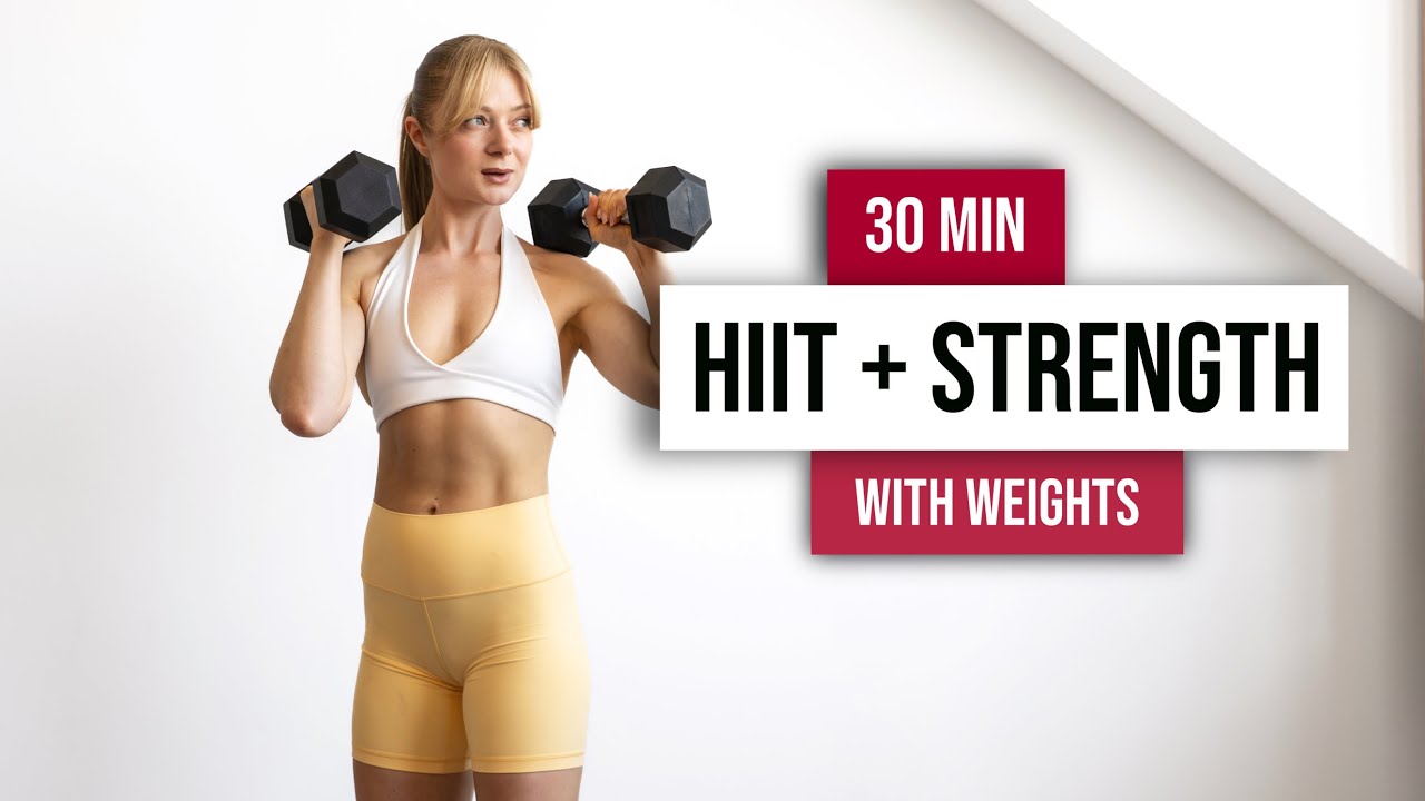 30-Minute Full Body Standing Workout with Dumbbells | Cardio HIIT & Strength