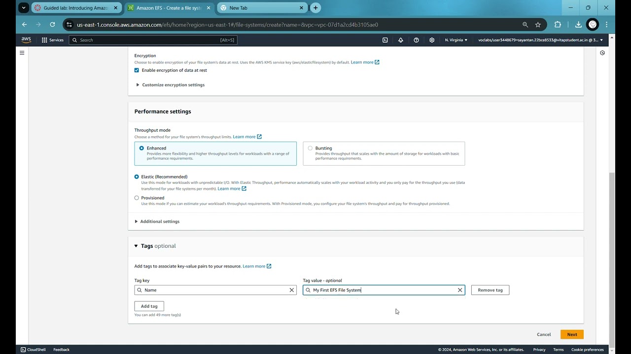 Learn Amazon EFS with AWS Academy Lab 🌐