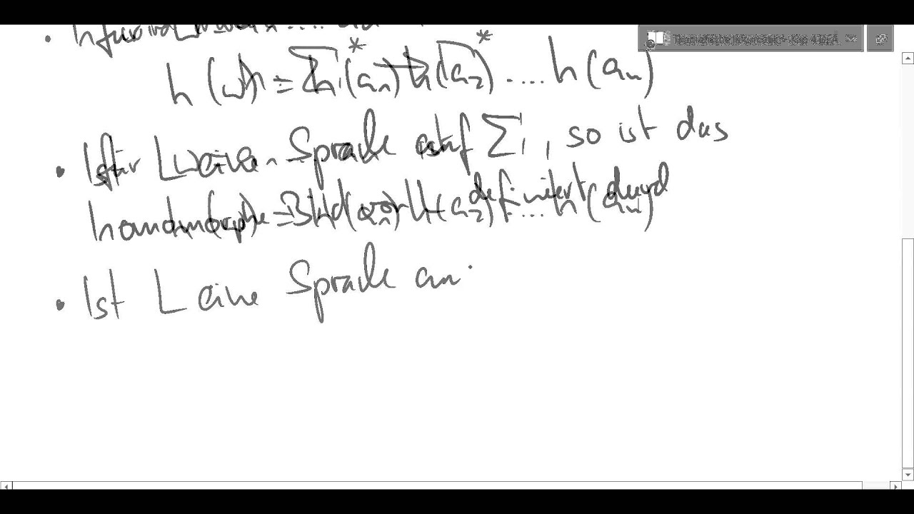 42. Verstehen Sie Homomorphismen in formalen Sprachen | Theoretische Informatik WS 13/14