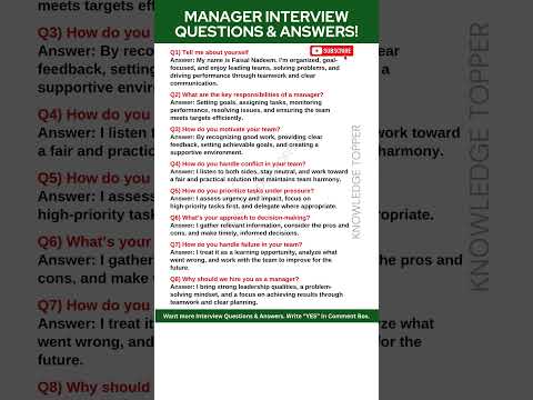 Manager Interview Questions and Answers: Essential Tips for Success