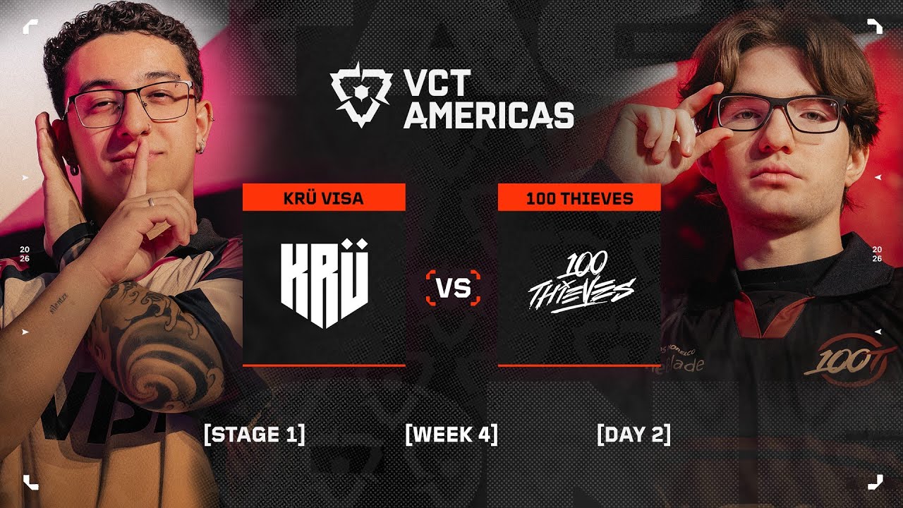 KRU vs. 100T - VCT Americas Stage 1 - Week 4 Day 2