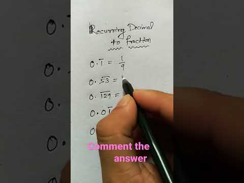 Recurring decimal to fraction || convert ✍️ || #shorts #math #asishscreations
