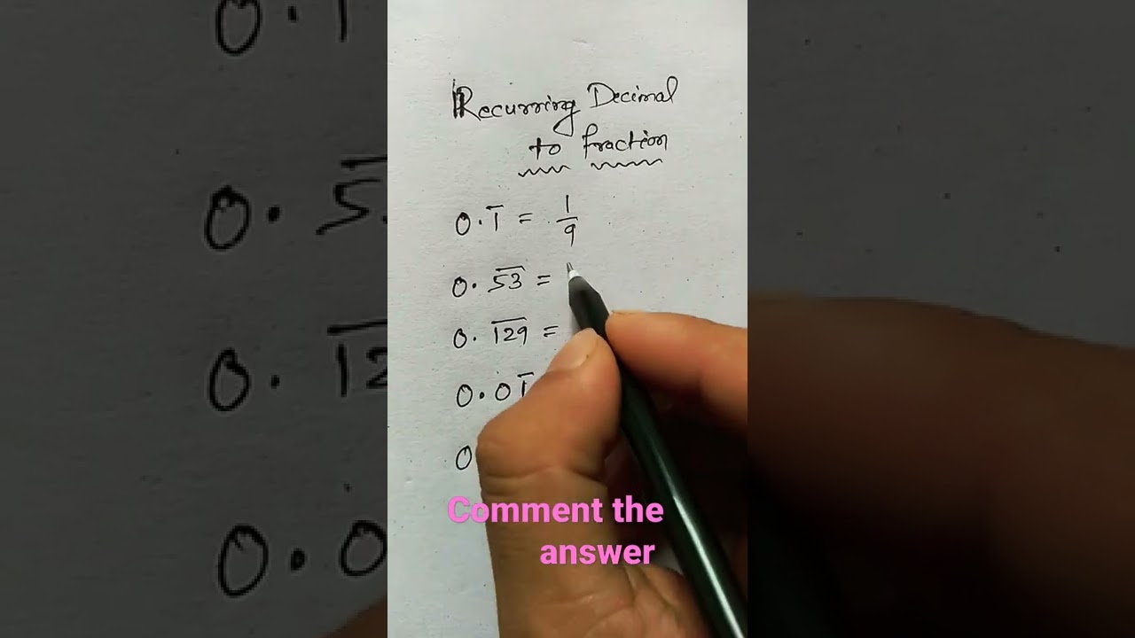 Convert Recurring Decimals to Fractions Easily ✍️ | Quick Math Tutorial