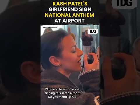 #watch | Kash Patel’s girlfriend Alexis Wilkins proudly sings the National Anthem at an airport