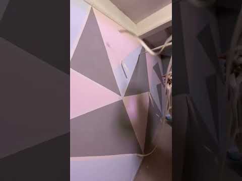 IDEA PARA PINTAR TU PARED CON TRIÁNGULOS DE COLORES 🖼️🎨🖌️