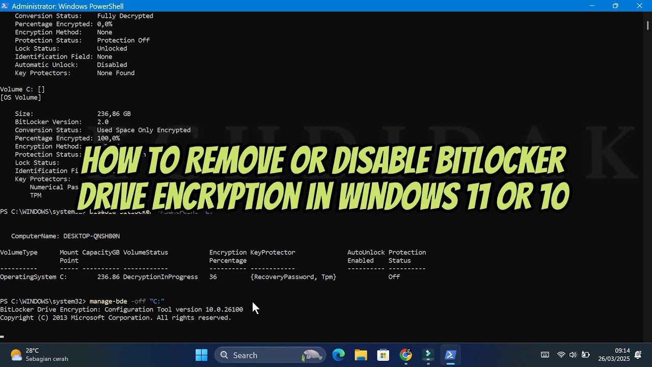 Guide to Removing or Disabling BitLocker Drive Encryption in Windows 10 and 11