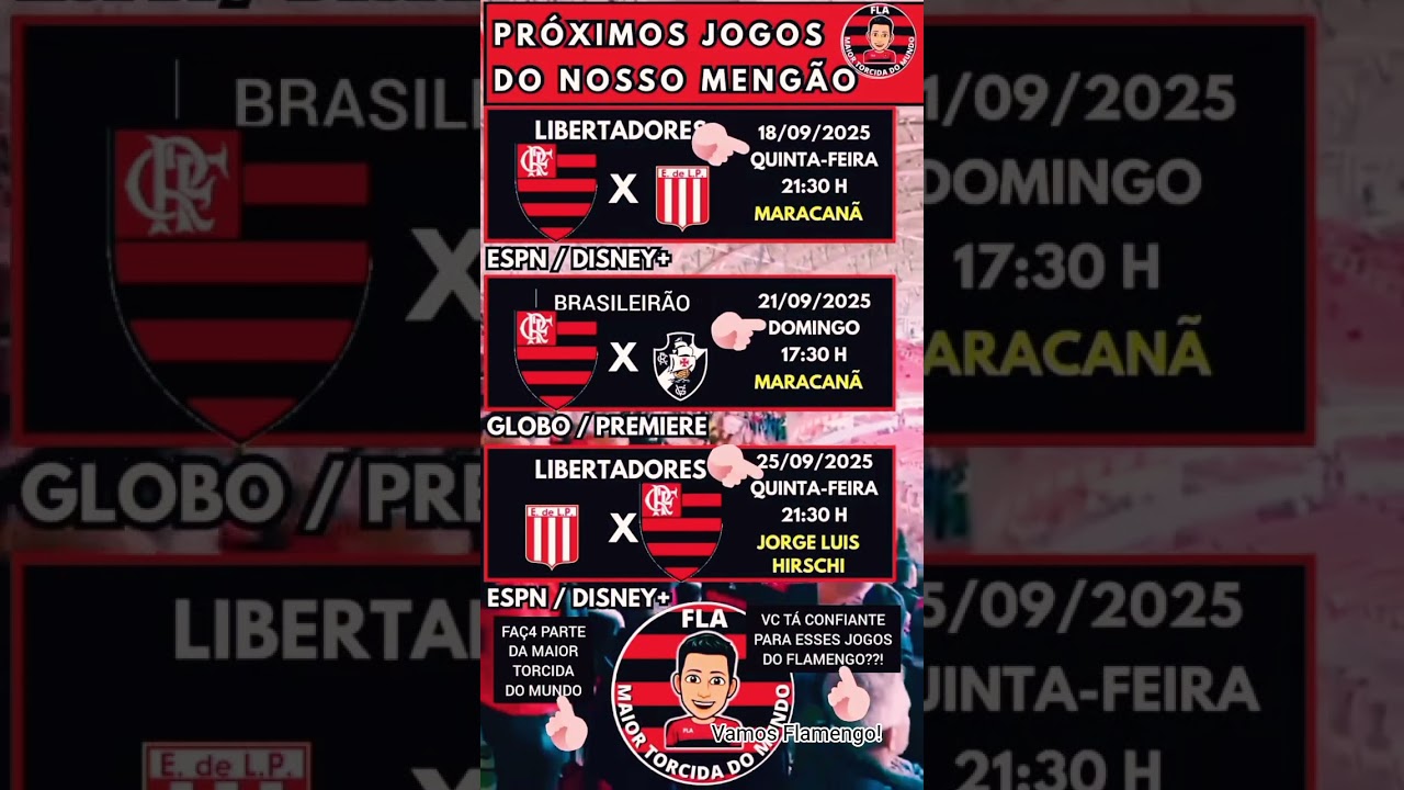 🔥 Próximos Jogos do Flamengo: Estudiantes na Libertadores e Clássico com o Vasco!