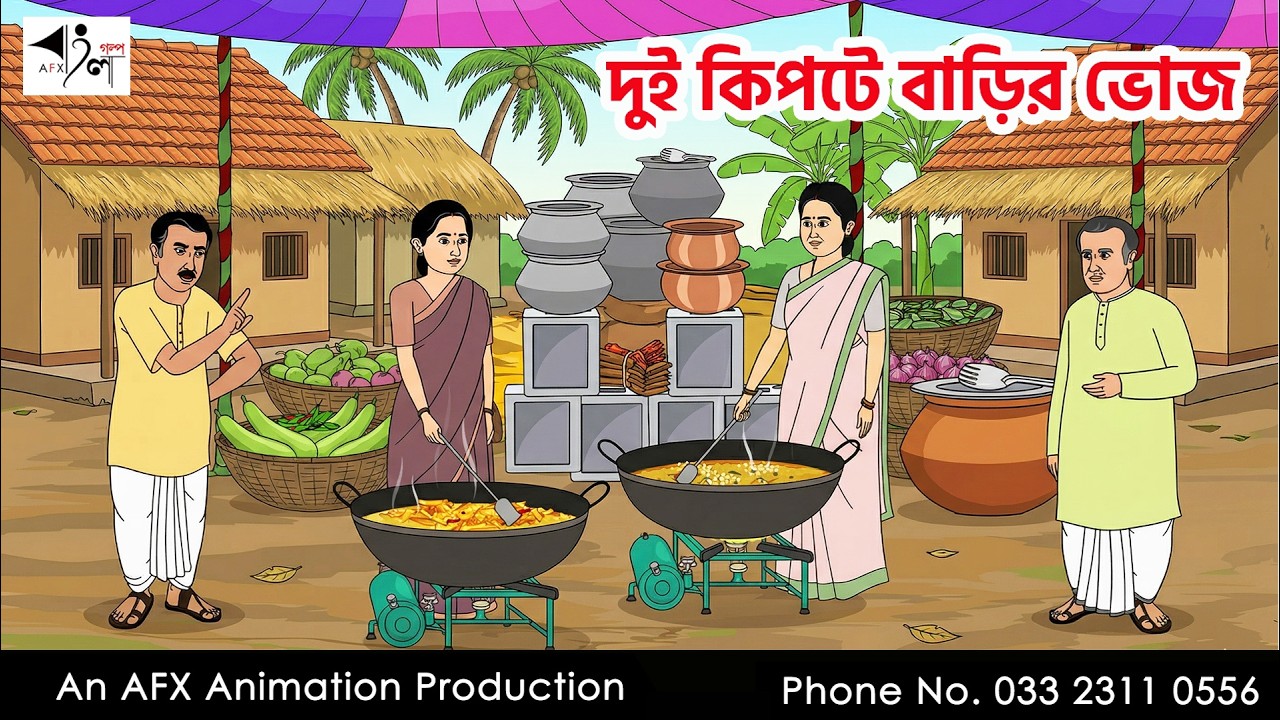 দুই কিপটে বাড়ির ভোজ | বাংলা কার্টুন 🍽️