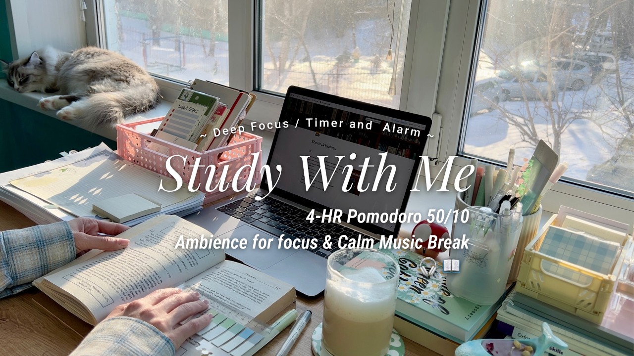 4-Hour Cozy Study Session with Pomodoro 🎧