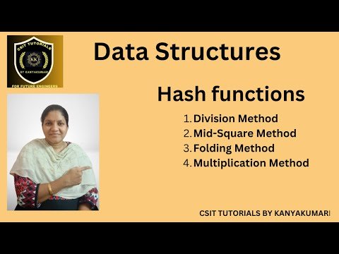 Hash Functions in hashing, Hashing in data structures, Types of hash functions, division method