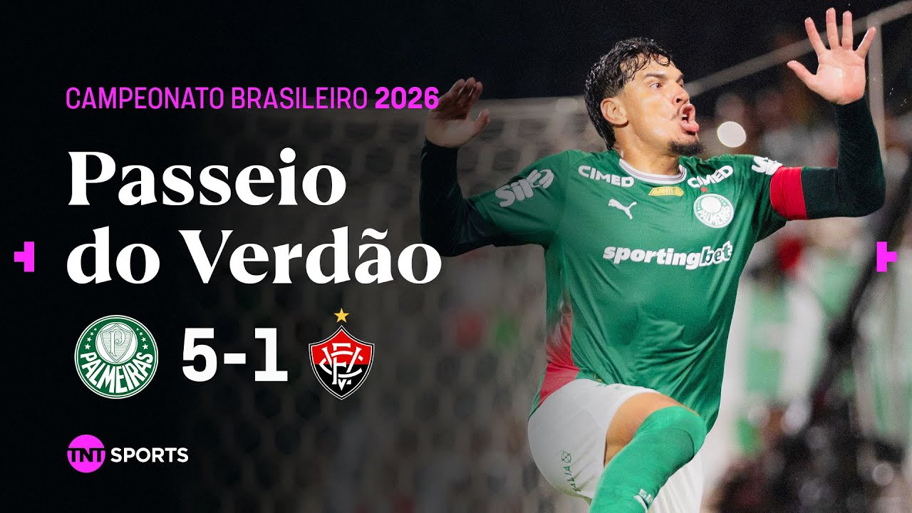 Palmeiras domina Vitória com 5x1 e golaço de Allan ⚽