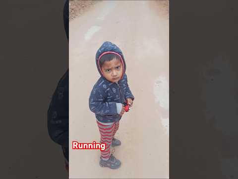 cute baby boy running on the road #shorts #cutebaby #cute #baby #road #running #manveet #twins