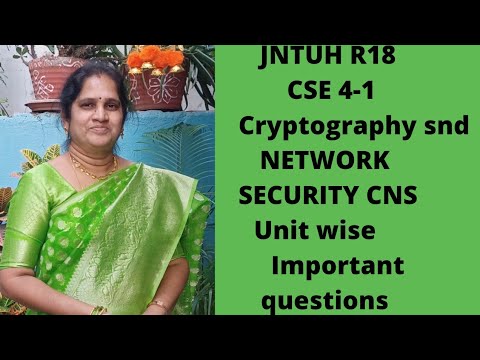 Cryptography and Network Security CNS unit wise important questions|JNTUH BTech CSE 4-1CNS questions