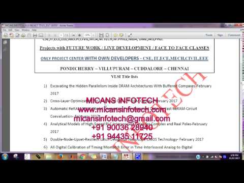 VLSI project title list 2017-2018