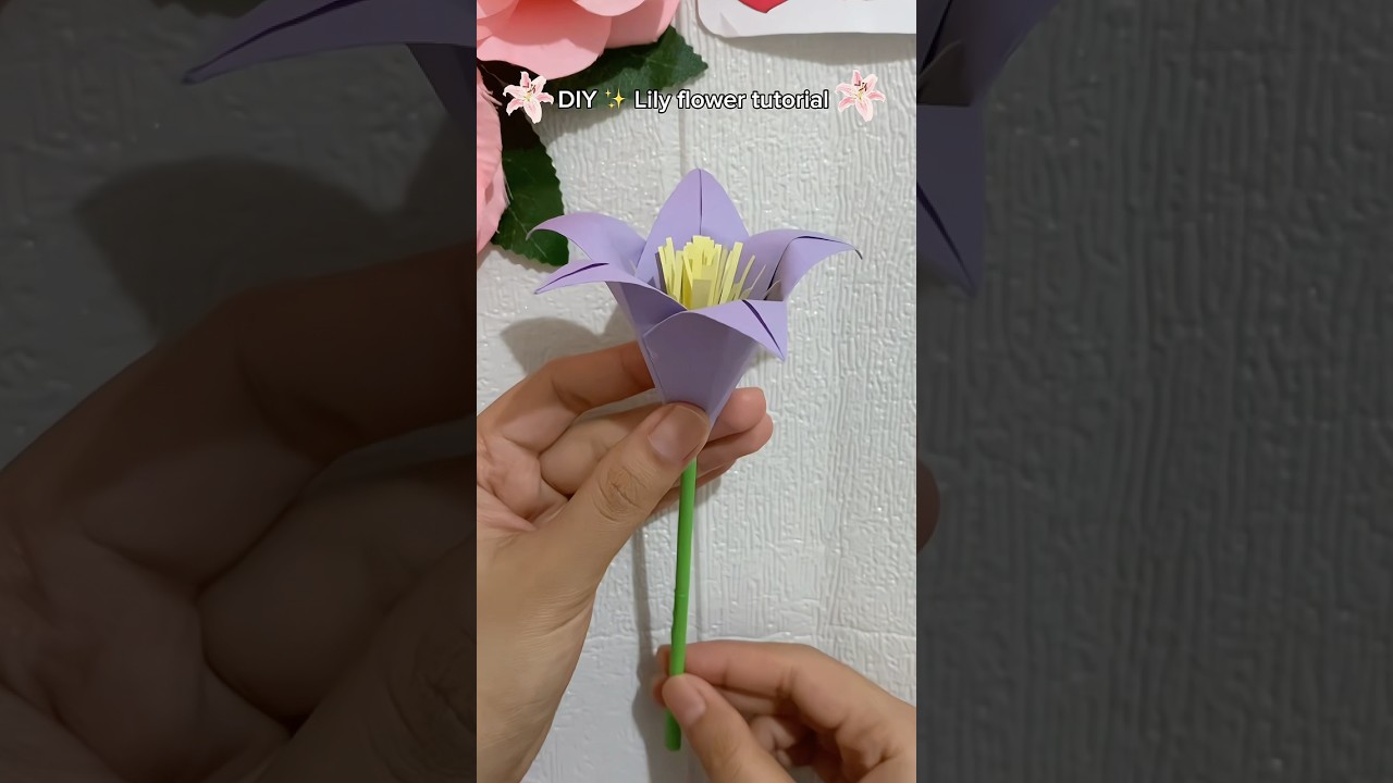DIY Paper Lily Flower Tutorial 🌸