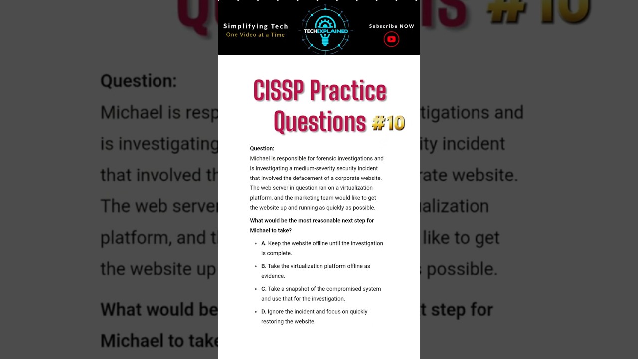 CISSP Practice: What’s the Right Next Step After a Website Defacement? #shorts #cissp