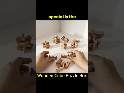 Tricky Wooden Cube Puzzle Box – Brain Teaser Challenge 🔐
