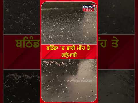 Bathinda ਵਿੱਚ ਭਾਰੀ ਮੀਂਹ ਅਤੇ ਗੜ੍ਹੇਮਾਰੀ | #shorts | Rain Alert | N18S