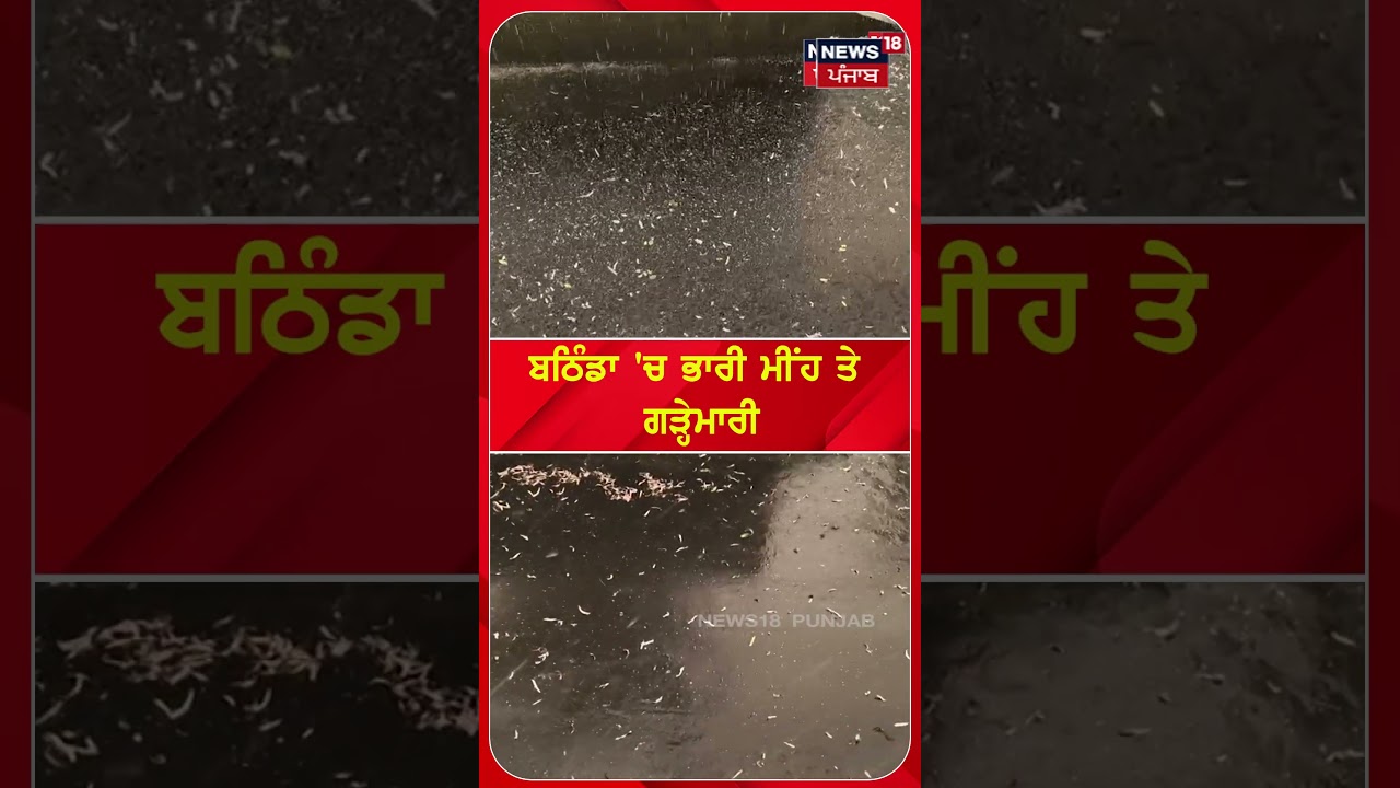 Bathinda ਵਿੱਚ ਭਾਰੀ ਮੀਂਹ ਅਤੇ ਗੜ੍ਹੇਮਾਰੀ | #shorts | Rain Alert | N18S