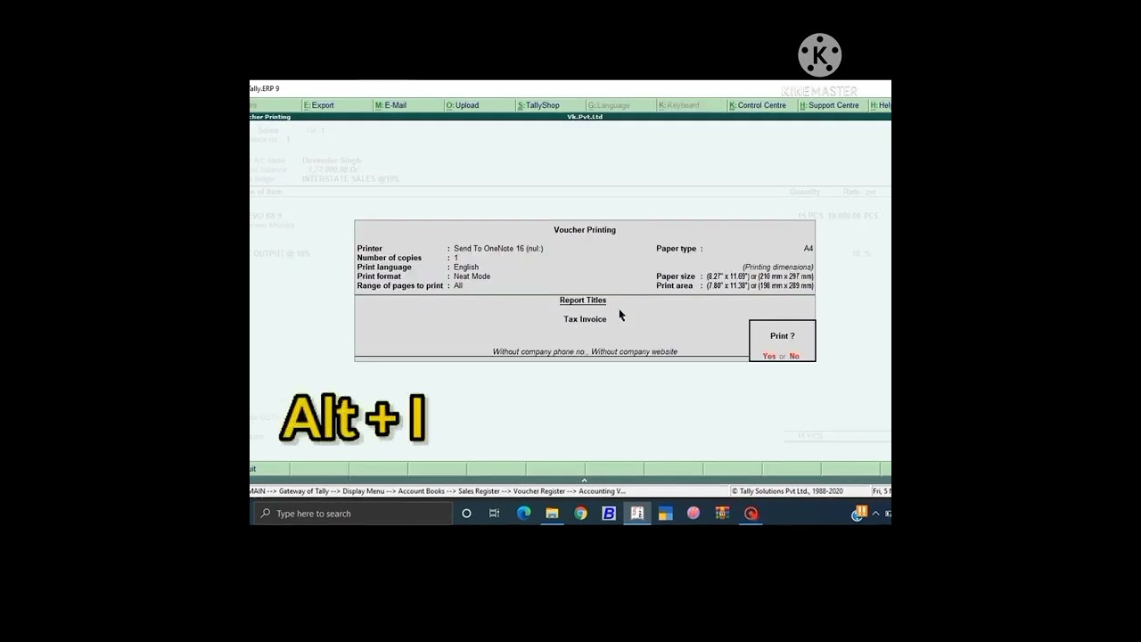 Tally ERP 9 में प्रिंट प्रीव्यू सक्षम करने के आसान तरीके | कंप्यूटर क्लासेस के लिए ज्ञान विकास वीडियो