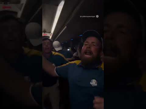 The SCENES as Team Europe celebrated their win on the team bus yesterday! 🥳🏆