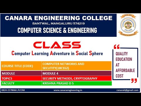 VTU Computer Networks and Security (18CS52): Security Methods and Cryptography