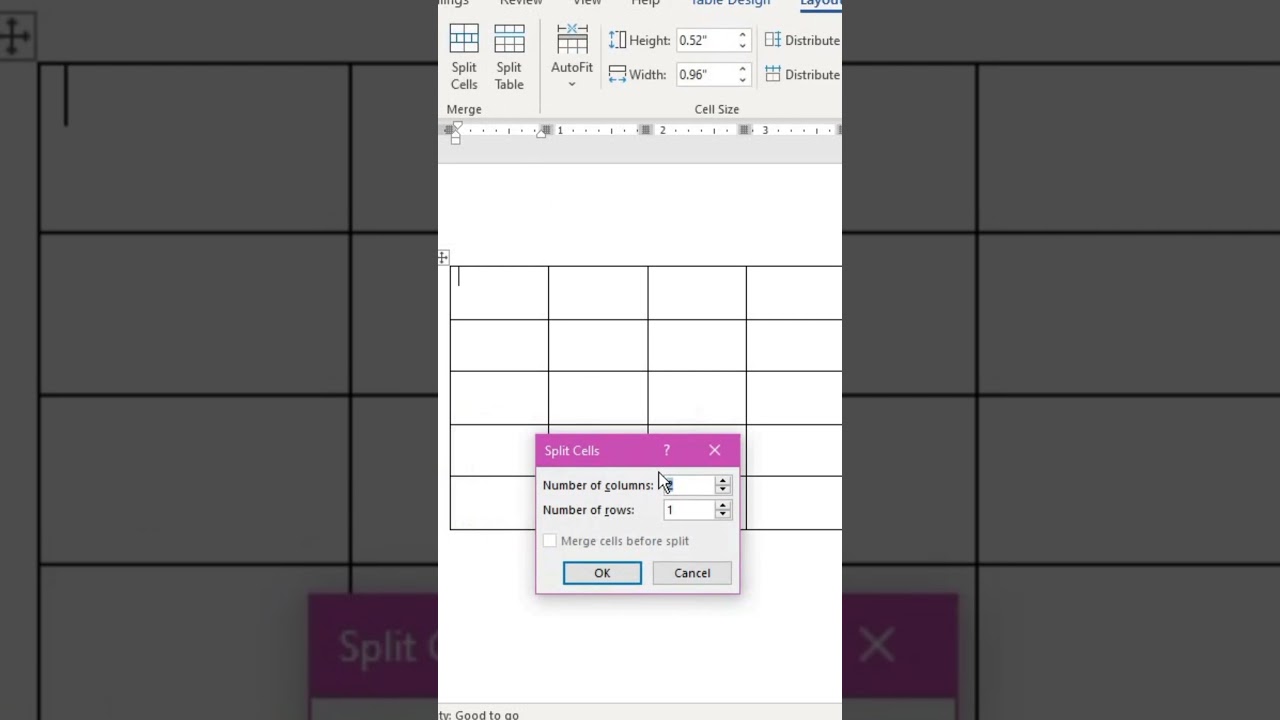 How to Split Cell in Word😮 #word #winword #msword #shortsvideo #shorts #eca #computer #split #cell