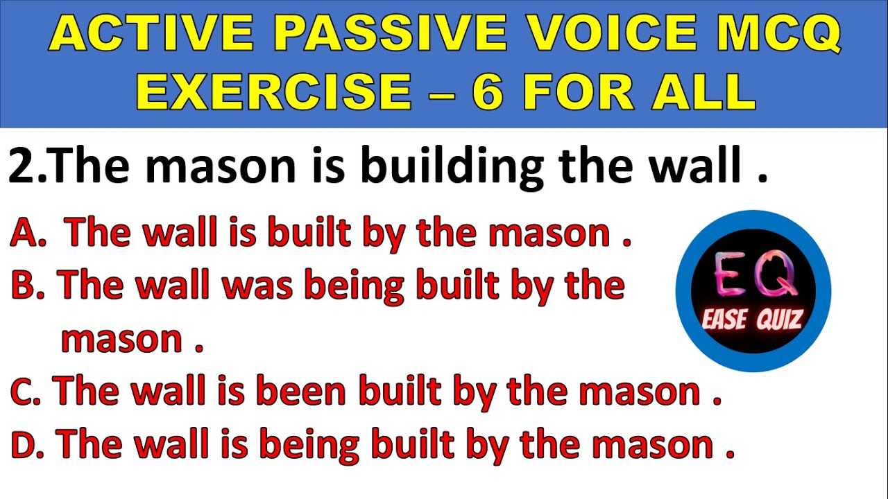 Active and Passive voice for all quiz set voice mcq exercise Reet ctet 1st grade 2nd grade 3rd grade