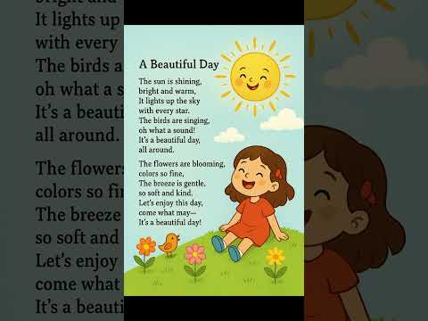 A Beautiful Day | English Poem for kids | Poems in English | #writtentreasures #shorts #shortsfeed