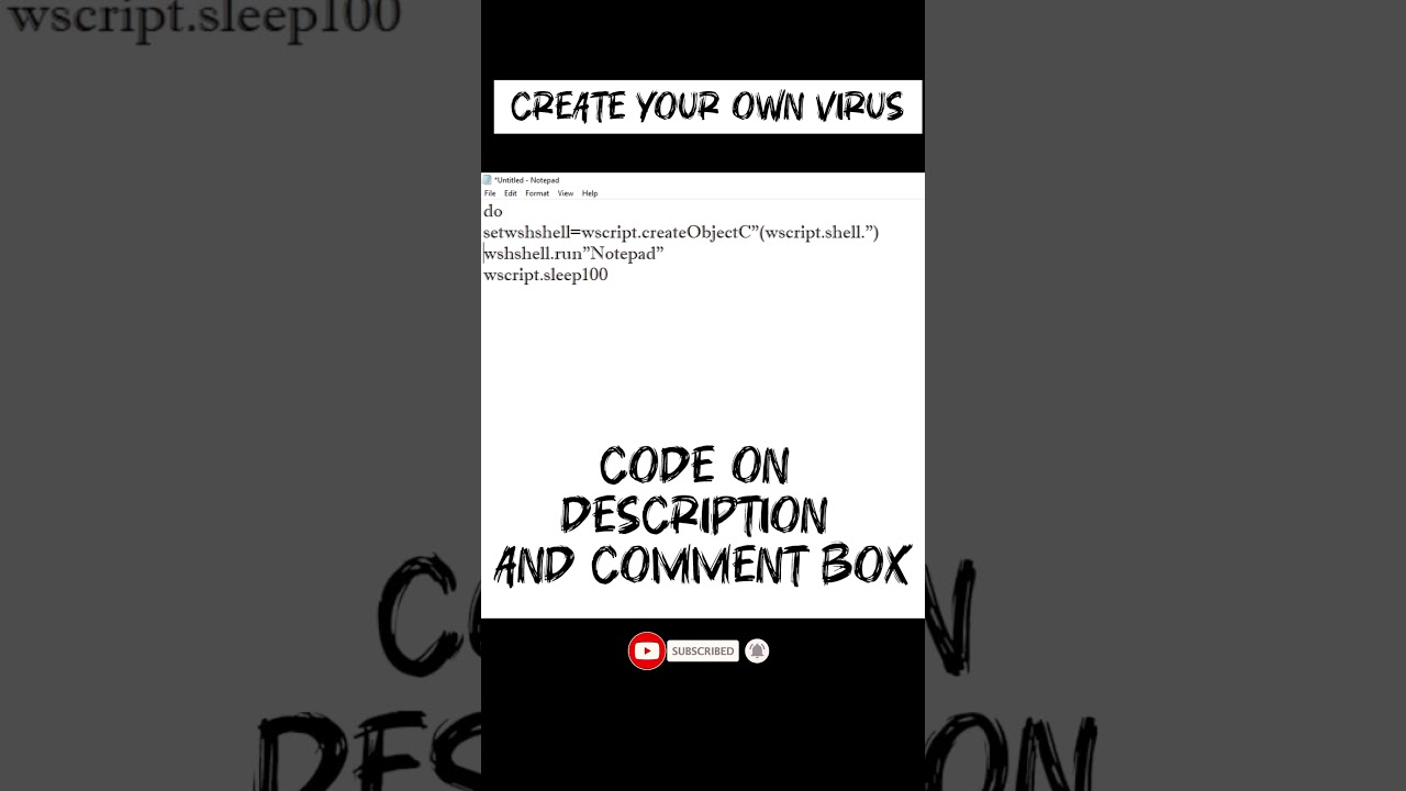 Create a Simple Virus Using Notepad! π¦ | Easy Coding Tutorial